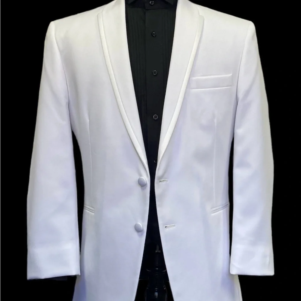 Men's White Tuxedo Jacket (LaStrada) - Modern Fit, Prom, Cruise, Formal - Picture 5 of 8